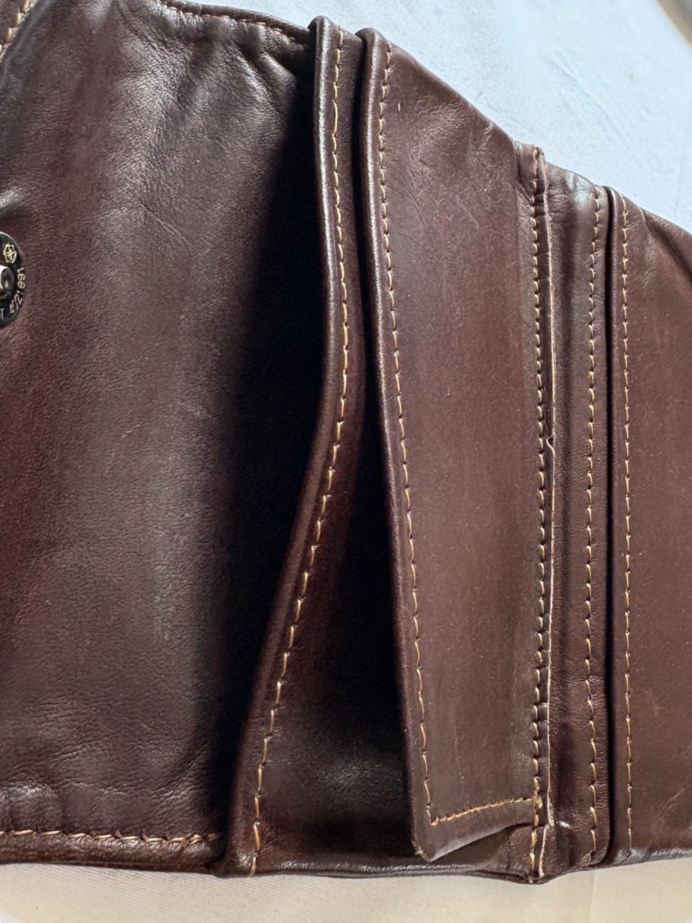 Vintage Towanny Genuine Brown Leather Wallet Pouch Trifold With Coin Pocket - Picture 7 of 13